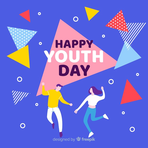 Free vector flat youth day background