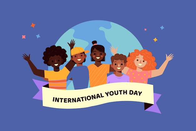 Free vector flat youth day concept