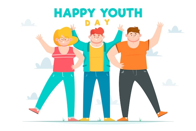 Free vector flat youth day concept