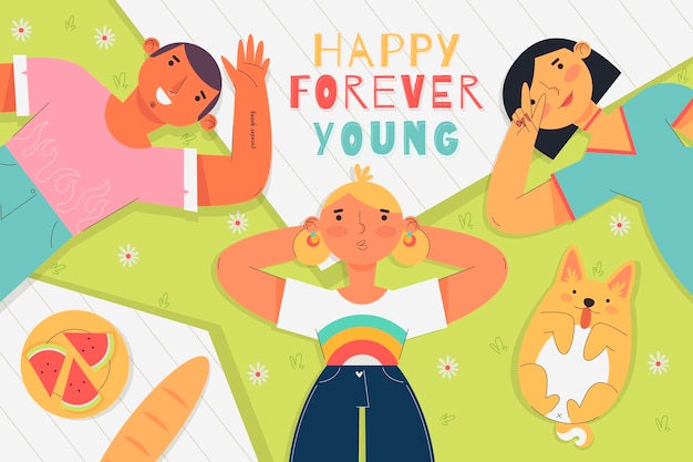 Free vector flat youth day illustration concept
