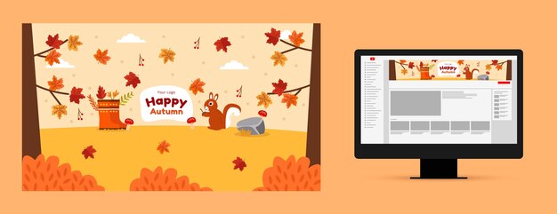 Плоский канал youtube для празднования осени