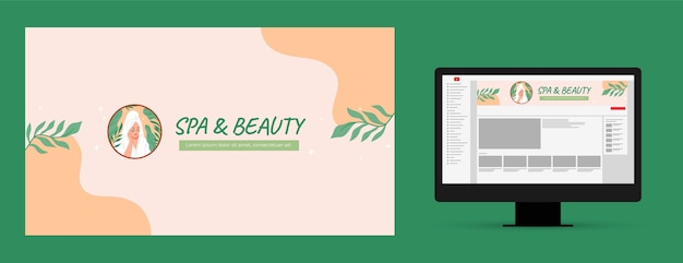 Free vector flat youtube channel art for natural cosmetic products