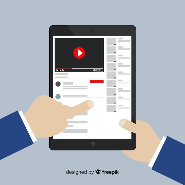 Free vector flat youtube multimedia player template