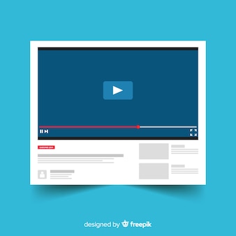 Flat youtube multimedia player template