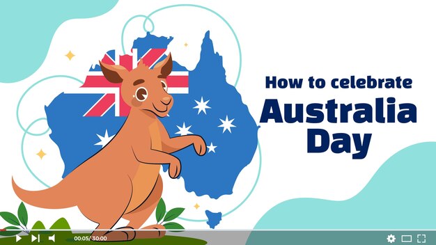 Flat youtube thumbnail for australian national day celebration