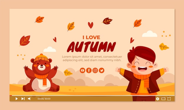 Flat youtube thumbnail for autumn celebration