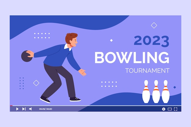 Flat youtube thumbnail for bowling game