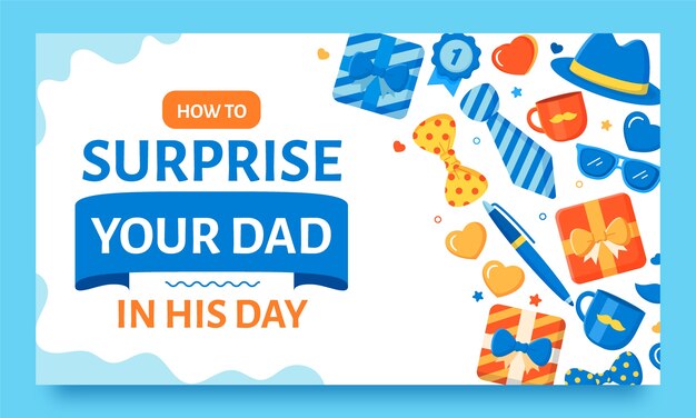 flat youtube thumbnail for father's day celebration