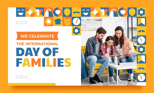 Miniatura piatta di YouTube per la celebrazione della giornata internazionale delle famiglie