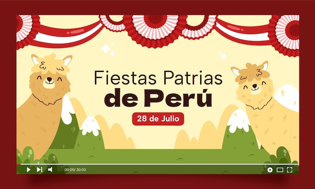 Flat youtube thumbnail for peruvian fiestas patrias celebrations