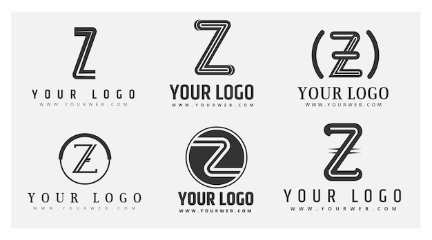 Vettore gratuito collezione di logo lettera #z piatto