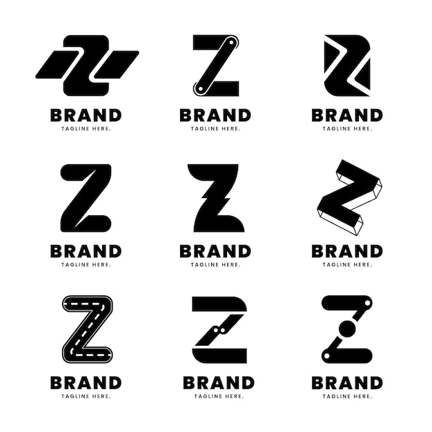 Плоская коллекция логотипов #z letter