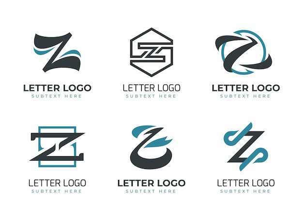 Flat #z letter logo collection