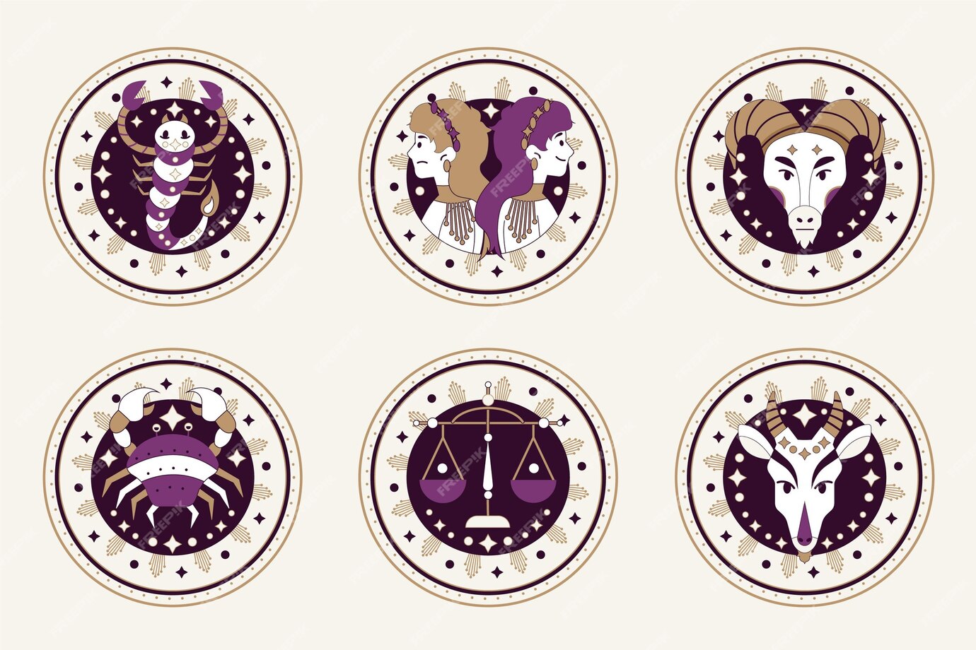 Free Vector | Flat zodiac sign collection