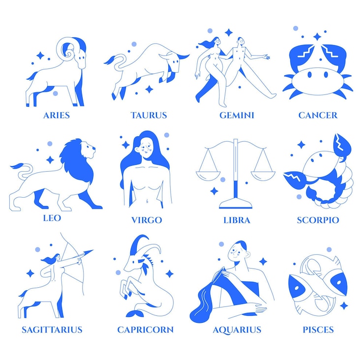 Free Vector flat zodiac sign collection