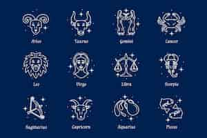 Free vector flat zodiac sign collection