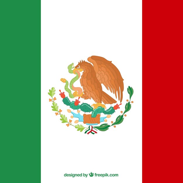 Flatmexican flag background