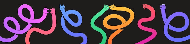 Free Vector flexible colorful gestures set