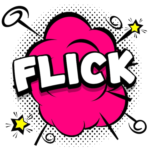 Flick comic bright template with speech bubbles on colorful frames