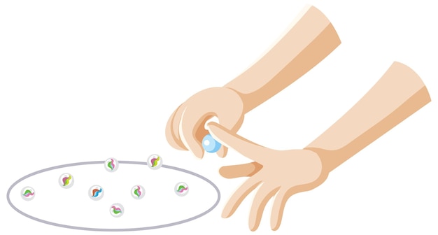 Free vector flicking hand and marbles