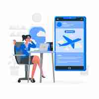 Free vector flight booking concept illustration