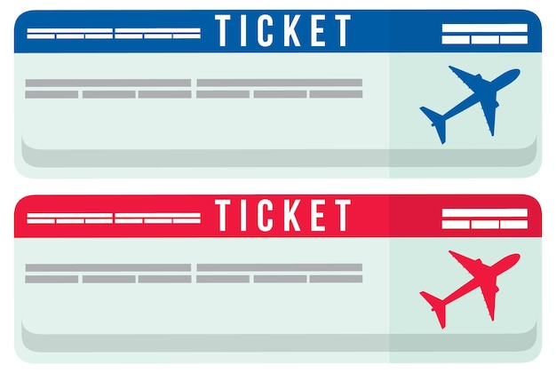 Free vector flight ticket template in cartoon style