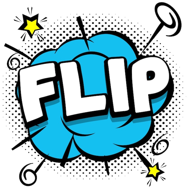 Flip Comic bright template with speech bubbles on colorful frames