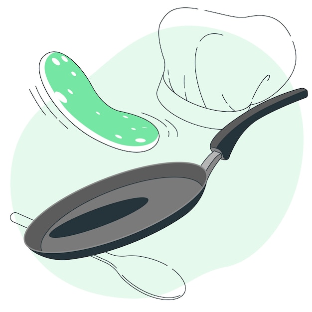 Flipping pancake concept illustration