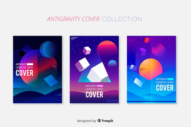 Floating 3d geometric shapes brochure pack