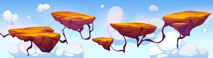 Бесплатный Вектор плавучая островная платформа для аркадных игр