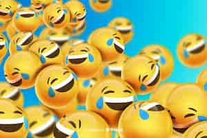 Free vector floating laughing emoji characters
