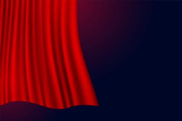 Free vector floating red stage curtain banner with text space