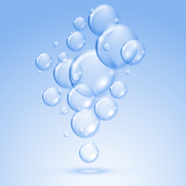 Floating shiny water bubbles illustration,