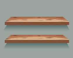 Free vector floating wooden shelves illustration