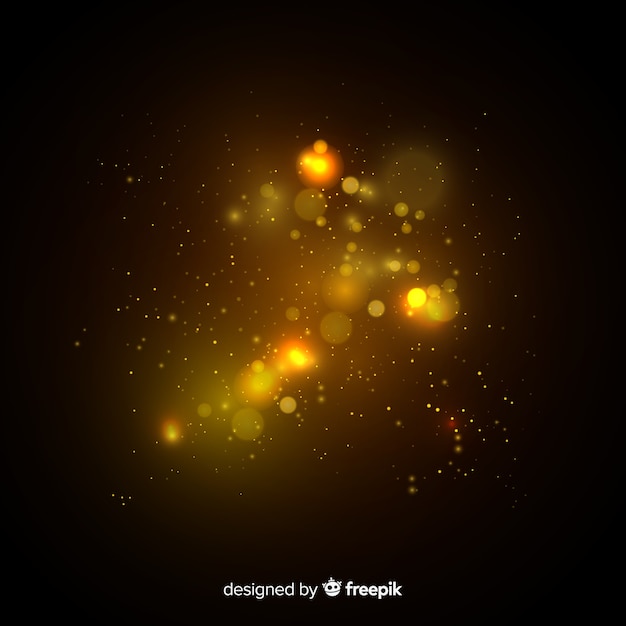 Floating yellow particles effect