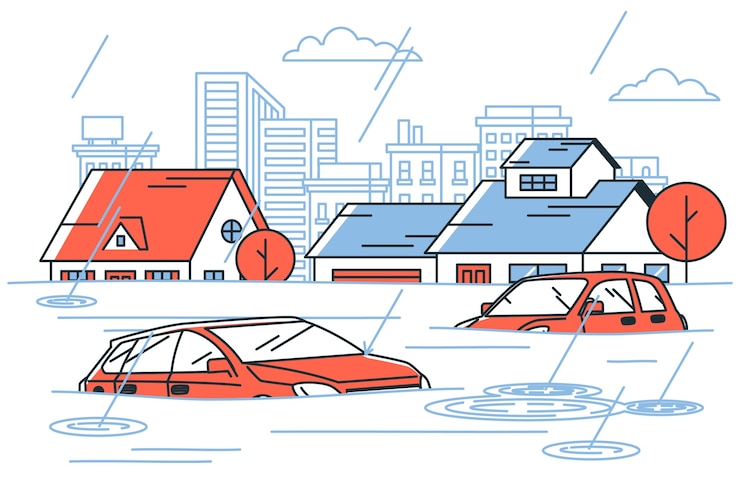 Free Vector flood concept illustration