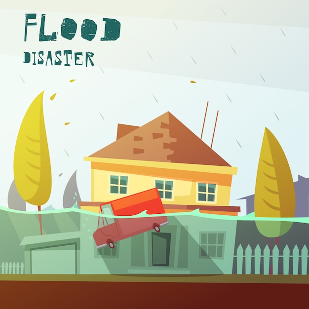 Flood disaster illustration