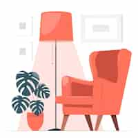 Free vector floor lamp concept illustration