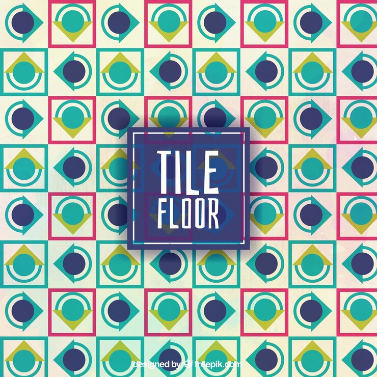 Free Vector floor tile with squares in different colors