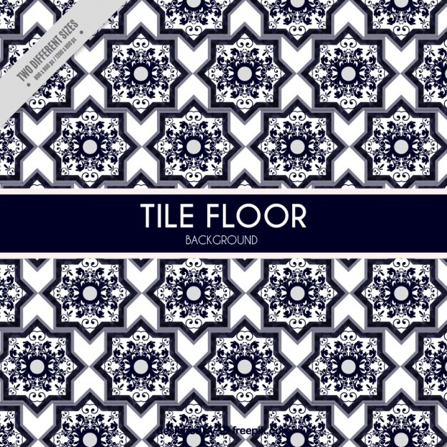 Free vector floor with ornamentals tiles