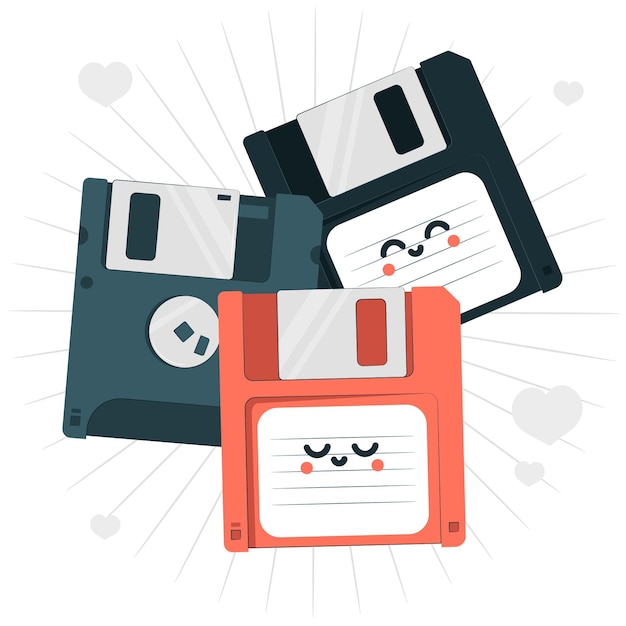 Vettore gratuito illustrazione del concetto di floppy disk