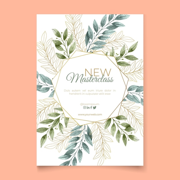 Free vector floral a5 flyer template