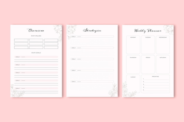 Floral aesthetic small business bundle planner