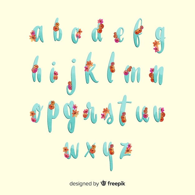 Floral alphabet template
