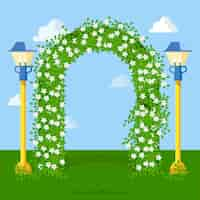 Free vector floral arch with jasmine flowers