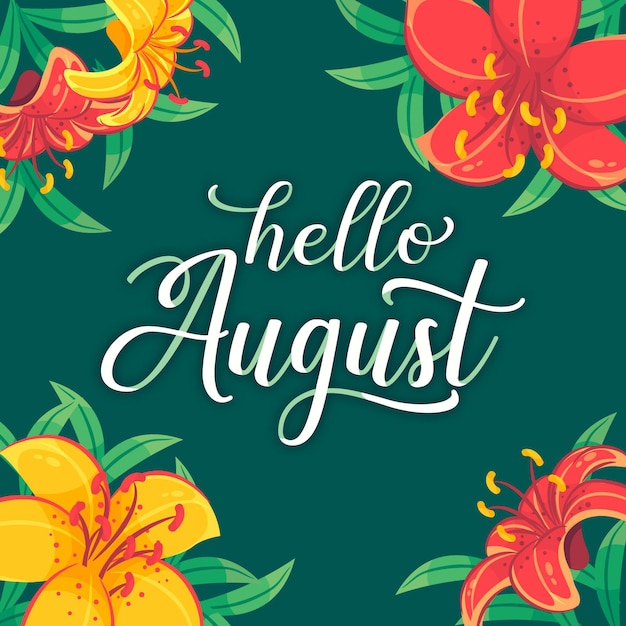 Floral august lettering