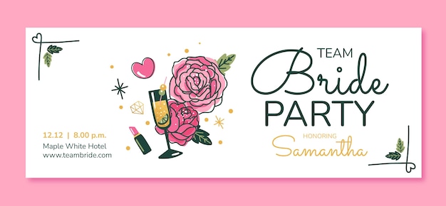 Floral bachelorette party facebook cover template