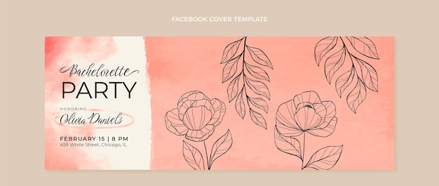 Floral bachelorette party facebook cover