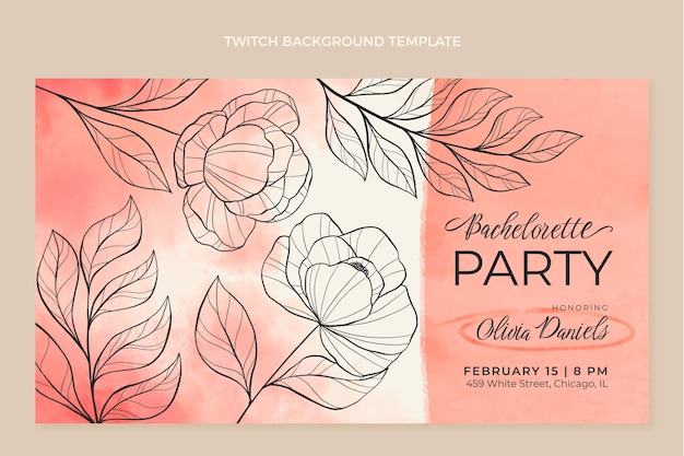 Free vector floral bachelorette party twitch background