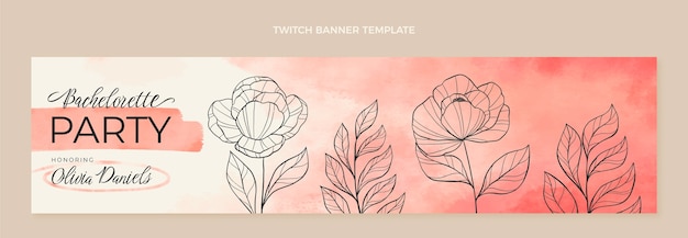 Free vector floral bachelorette party twitch banner